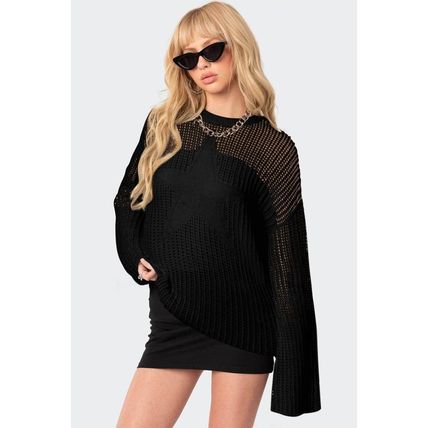 Black Seeing Stars Oversized Sweater