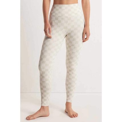 Gray Checkered Pattern High Waist Skinny Leggings