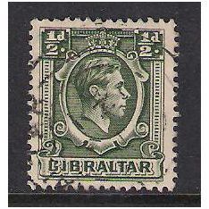 GIBRALTAR 1938 1/2d DEEP GREEN SG 121 FINE USED