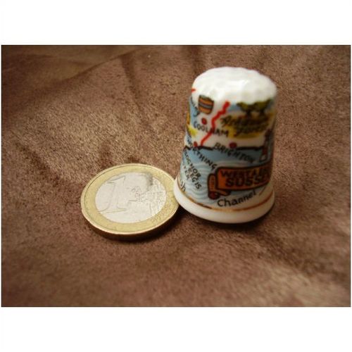 Bone China Thimble - West & East Sussex.