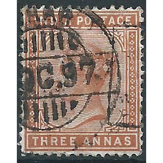India 1890 SG94 3a Brown-Orange Fine Used . . ..