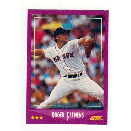 1988 Score Roger Clemens baseball card #110 – Red Sox