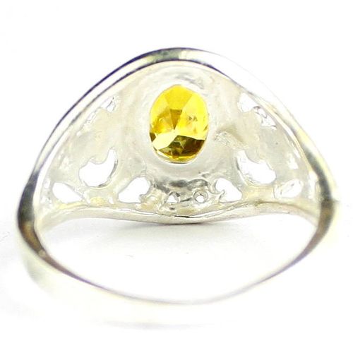 Golden Yellow CZ, 925 Sterling Silver Ladies Ring, SR111