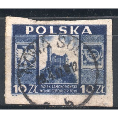 Poland 1946 - SG570 (imperf) - 10zl blue - Castle at Lanckorona - used