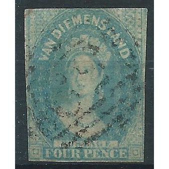 Tasmania 1857 SG36 4d Pale Blue Good Used ..