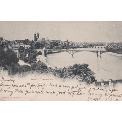 Switzerland Basel Totalansicht Old Postcard
