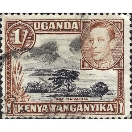 EAST AFRICAN COMMUNITY, George VI, Lake Navaisha, brown 1952, 1/-, #3