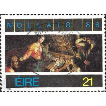 EIRE, CHRISTMAS, Adoration of Shepherds by Pascucci, brown 1986, 21p