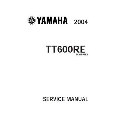 YAMAHA TT600RE SERVICE MANUAL 2004 MOTORCYCLE 382 PAGES IN ENGLISH