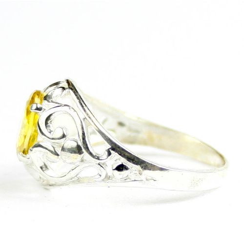 Golden Yellow CZ, 925 Sterling Silver Ladies Ring, SR111