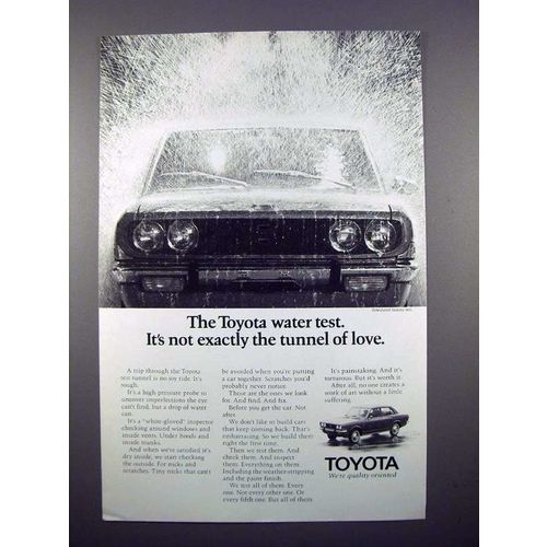 1971 Toyota Car Ad - Not Exactly the Tunnel of Love