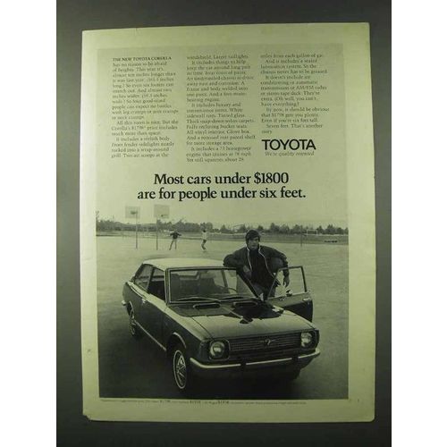 1971 Toyota Corolla Ad - People Under Six Feet
