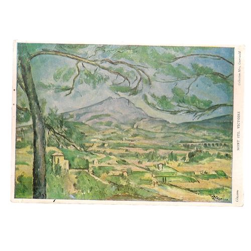 MONT STE. VICTOIRE painting by PAUL CEZANNE painting unused postcard /