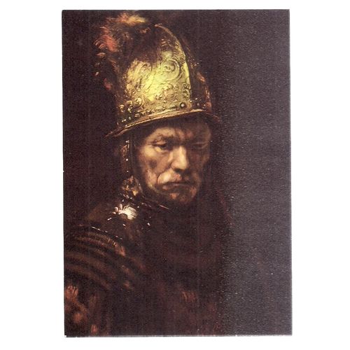 MAN WITHA GOLD HELMET by REMBRANDT unused vintage postcard (b) =