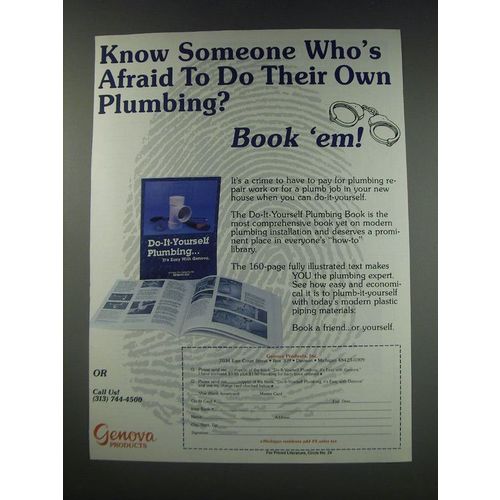 1991 Genova Plumbing Products Ad - Know someone who's afraid
