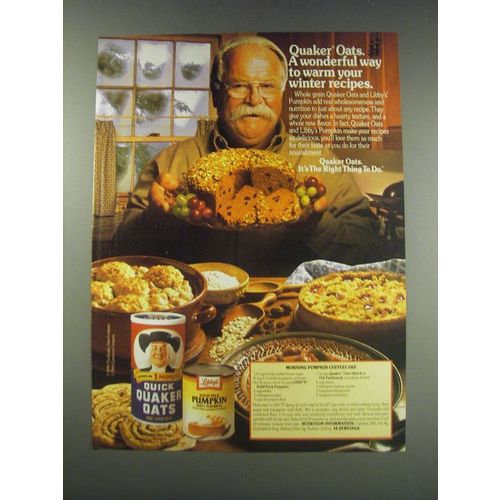 1991 Quaker Oats and Libby's Pumpkin Ad - Walter Brimley