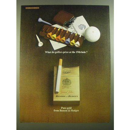 1967 Benson & Hedges Special Filter Cigarettes Ad - golfers prize at 19th