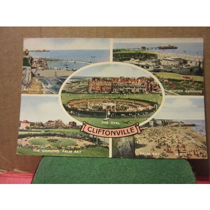 multiview, CLIFTONVILLE, MARGATE, KENT used postcard by Valentine 1962 pm =