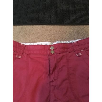 Lee Casual Women's Maroon Capri Pants Zip Pockets Size 8