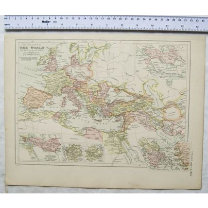 Vintage: Bacons engraved map Sheet 50 The Ancient World