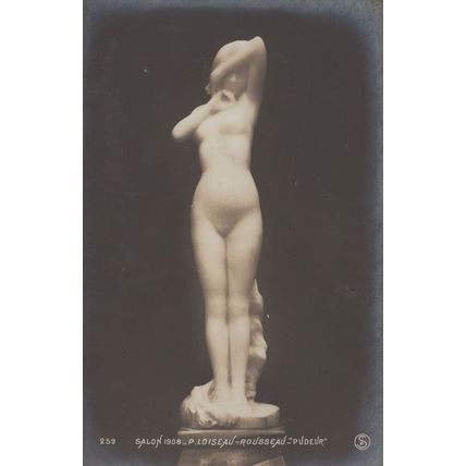 P Loiseau Rousseau Pudeur Statue Sculpture French Postcard