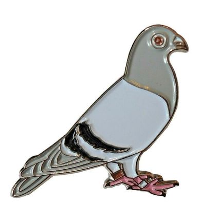 Racing Homing Carrier Pigeon Bird Pin Metal Enamel Badge Brooch 25mm NEW