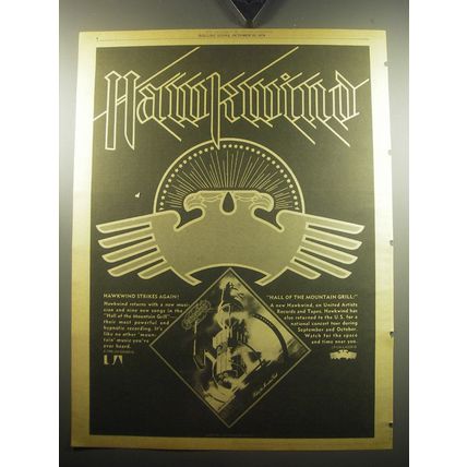 1974 Hawkwind Hall of the Mountain Grill Album Advertisement