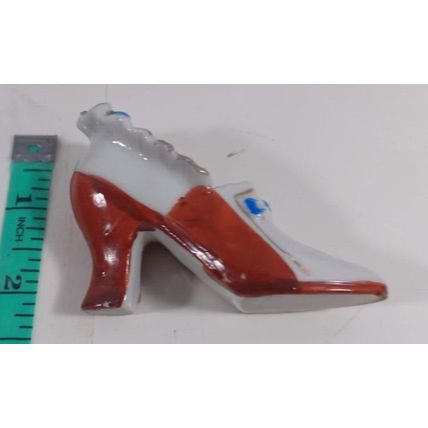 3 inch vintage glass heal red and white minature very good