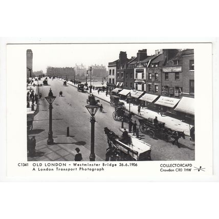 Westminster Bridge Pamlin Prints Reproduction Postcard London Transport C1341
