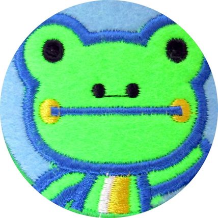 Frog Iron On Patch Badge 6.2X6.2CM Motif Children's Fun Badges Motif Kids P557