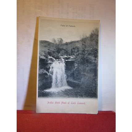 FALLS OF FALLOCH, STIRLING, unused antique postcard ARDLUI HOTEL, LOCH LOMOMND =