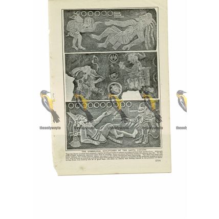 Symbolic Sculptures of Santa Lucians, Central America, Book Illustration, 1909