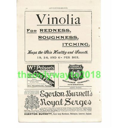 Vinolia for Skin & Egerton Burnett, Adverts, Book Illustration (Print), 1893
