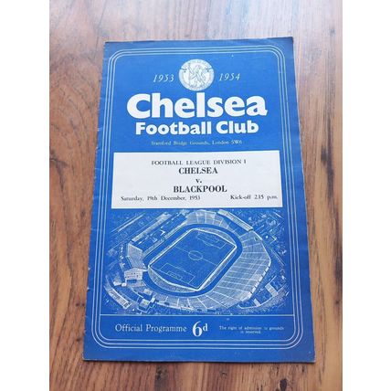 1953/54 Chelsea vs Blackpool, Division 1, 19/12/1953 ** FREE P&P **