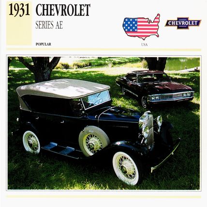Collectors Club card. Classic Cars. Chevrolet Series AE