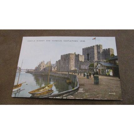 Early Postcard - Castle Rushen & Harbour - Castletown, Isle of Man