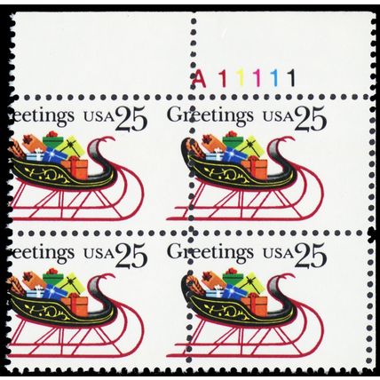 2428, Mint NH 25¢ Misperfed Shift Error Block - Stuart Katz