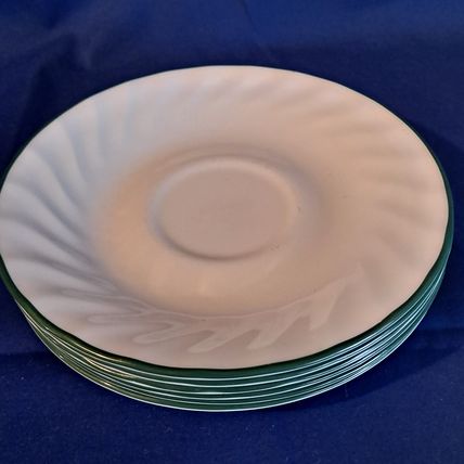 Vintage Lot 6 CORELLE By Corning CALLAWAY SAUCERS 6 1/4" Bread Plates Scalloped