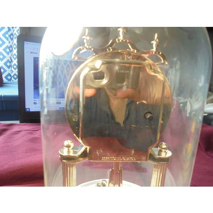 DISNEY'S WINNIE The POOH & PIGLET 9" Pendulum Clock in Glass Dome! Works Great!!