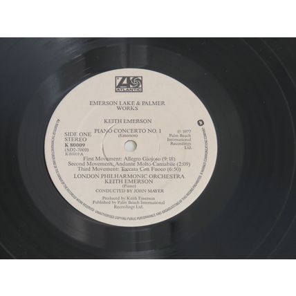 EMERSON LAKE AND PALMER, WORKS TRIFOLD DOUBLE VINYL LP.