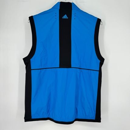 adidas mens golf climaproof full zip vest blue size small