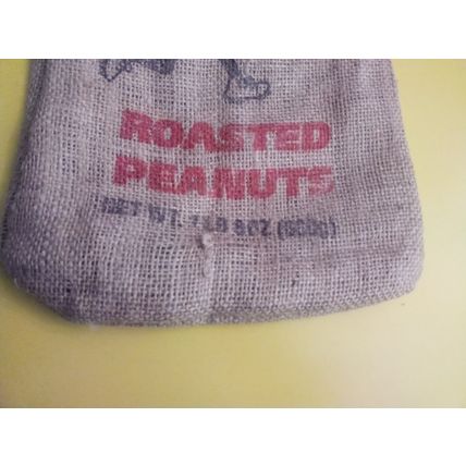 Old Vintage Advertising Planter Peanuts 1 Lbs 8Oz Burlap Sack Mr. Peanuts 1960s
