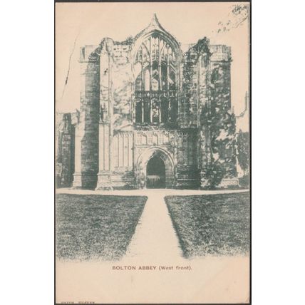 West Front, Bolton Abbey, Yorkshire, 1903 - Smith Postcard
