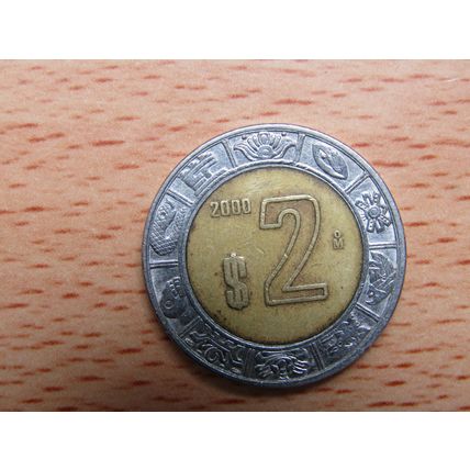 Mexico 2000 2 Peso Centavos Coin