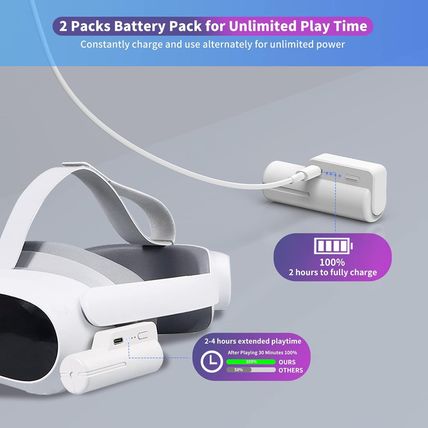 JUBOTY Battery Pack for Meta Quest 2, Fast Charging 5000Mah Lightweight Portable