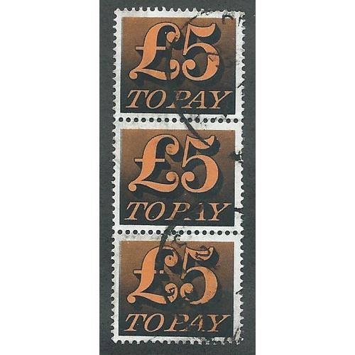 1970 STRIP OF 3 OF £5.00 'TO PAYS' FINE USED (EBID47-531)