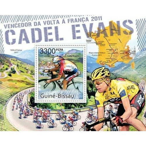 GUINE BISSAU 2011 SHEET MNH CADEL EVANS TOUR DE FRANCE CYCLING SPORTS 5A