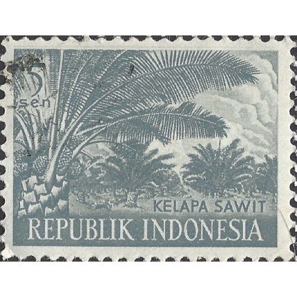 INDONESIA, Oil palm, Elaeis guineensis, grey 1960, 5sen, #4