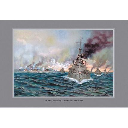 Naval Battle of Santiago 12 x 18 Poster