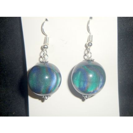 Unique 17mm aurora borealis crystal glass earrings